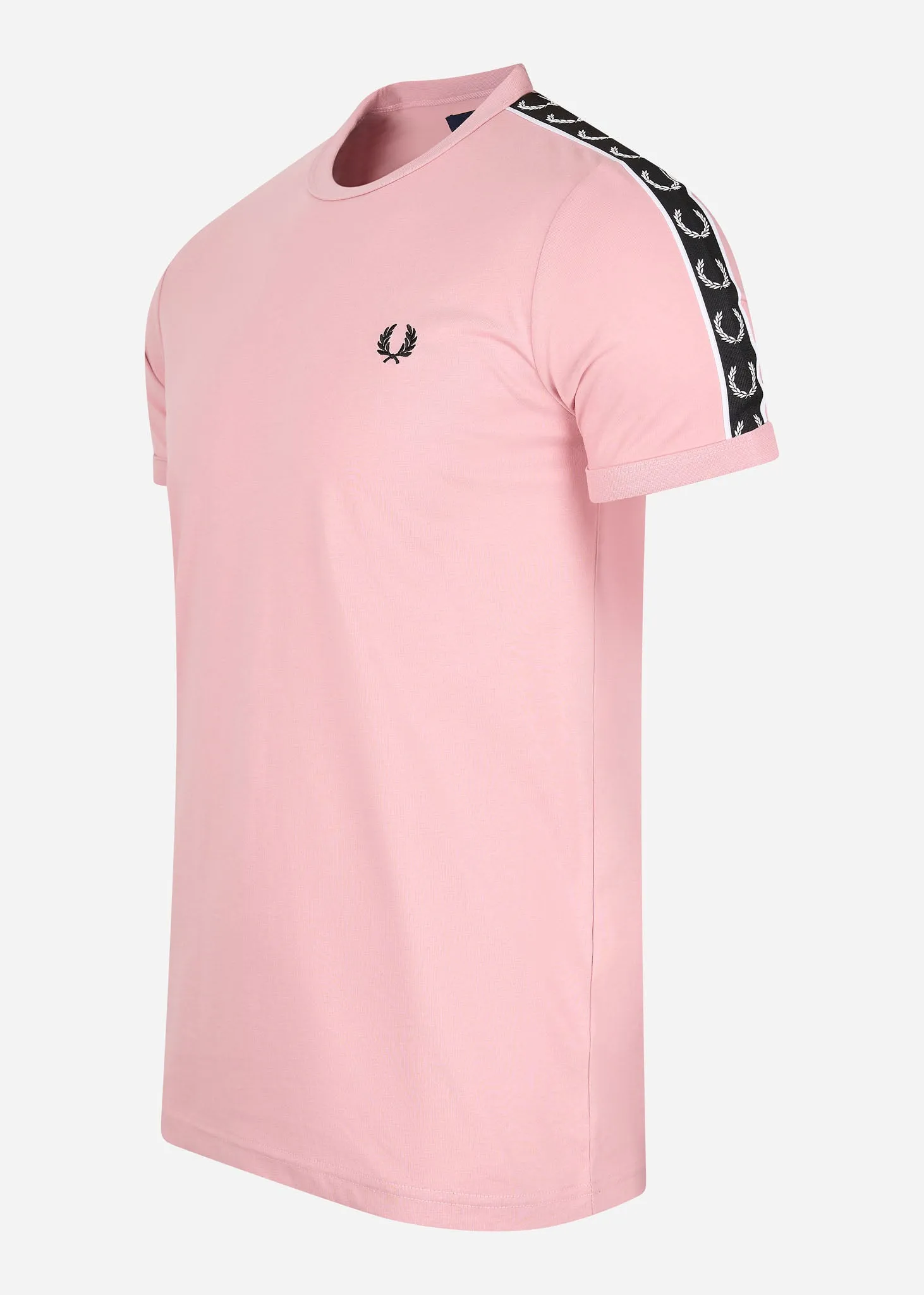 Contrast tape ringer t-shirt - chalky pink black