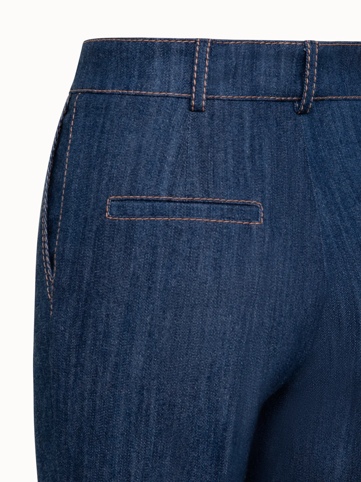 Cotton Stretch Denim Tapered Pants