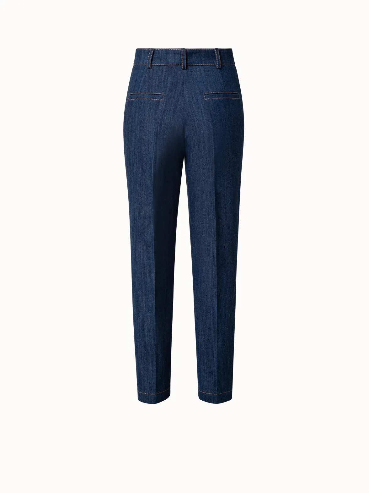 Cotton Stretch Denim Tapered Pants