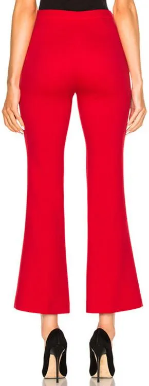 Cropped Crepe Trousers, Red