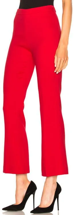 Cropped Crepe Trousers, Red