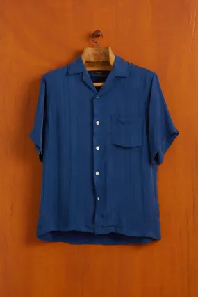 Cupro Stripe Shirt Blue