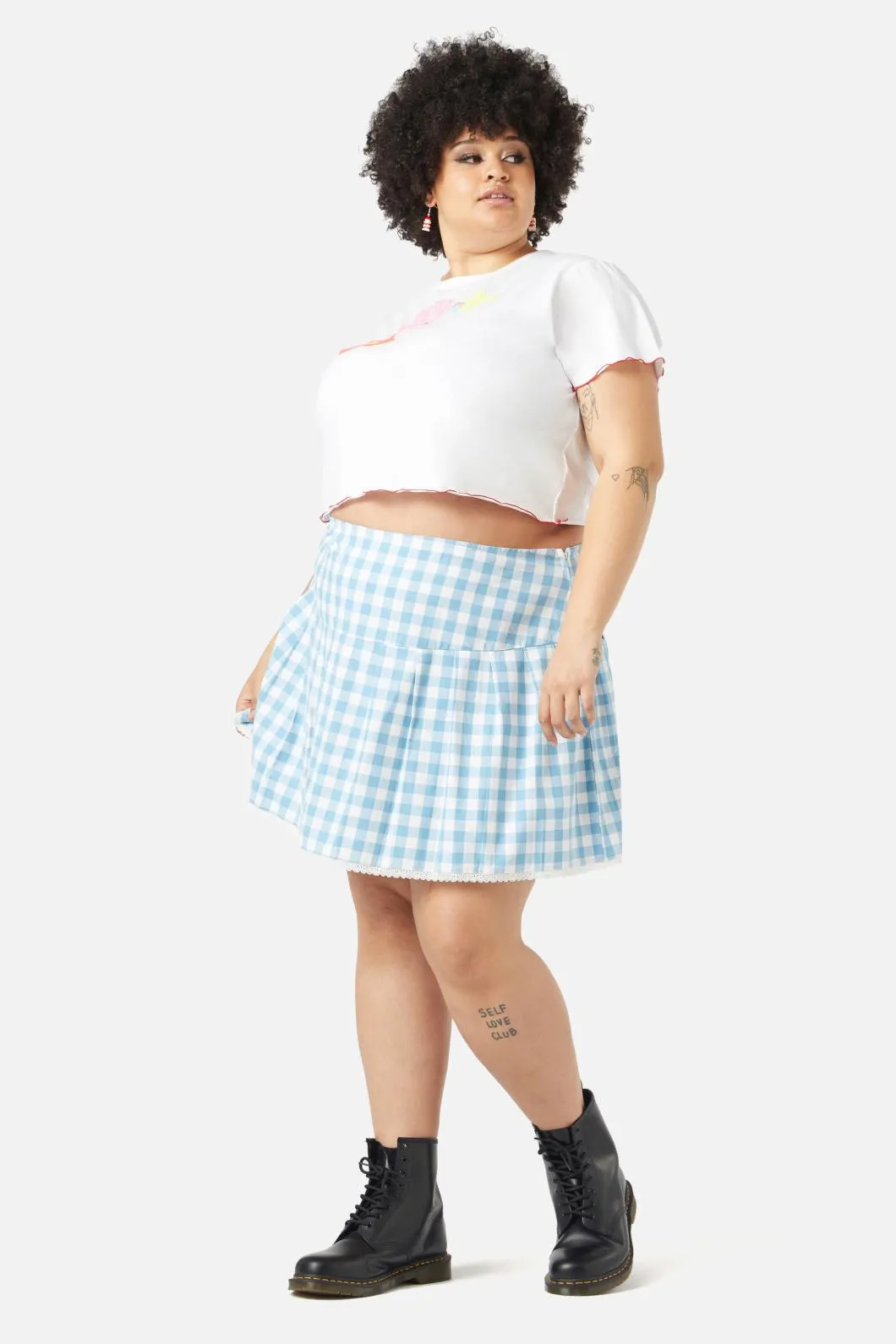 Curve Catrina Gingham Skirt