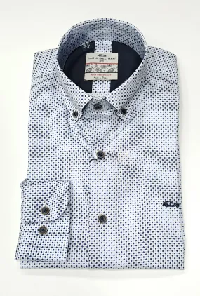 Dario Beltran Aitxuri Diamond Print Regular Fit Shirt 75 - Blue