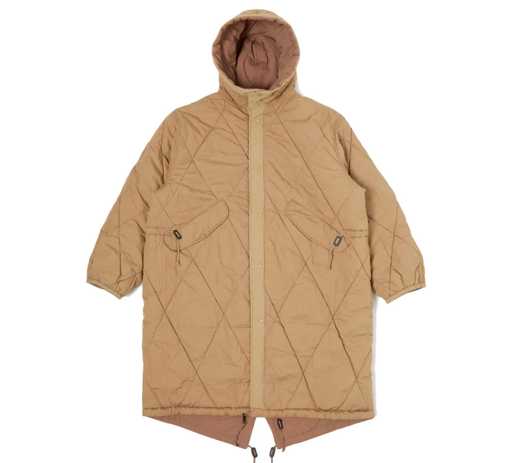 Diamond Quilt Parka | Brown Recycled Nylon