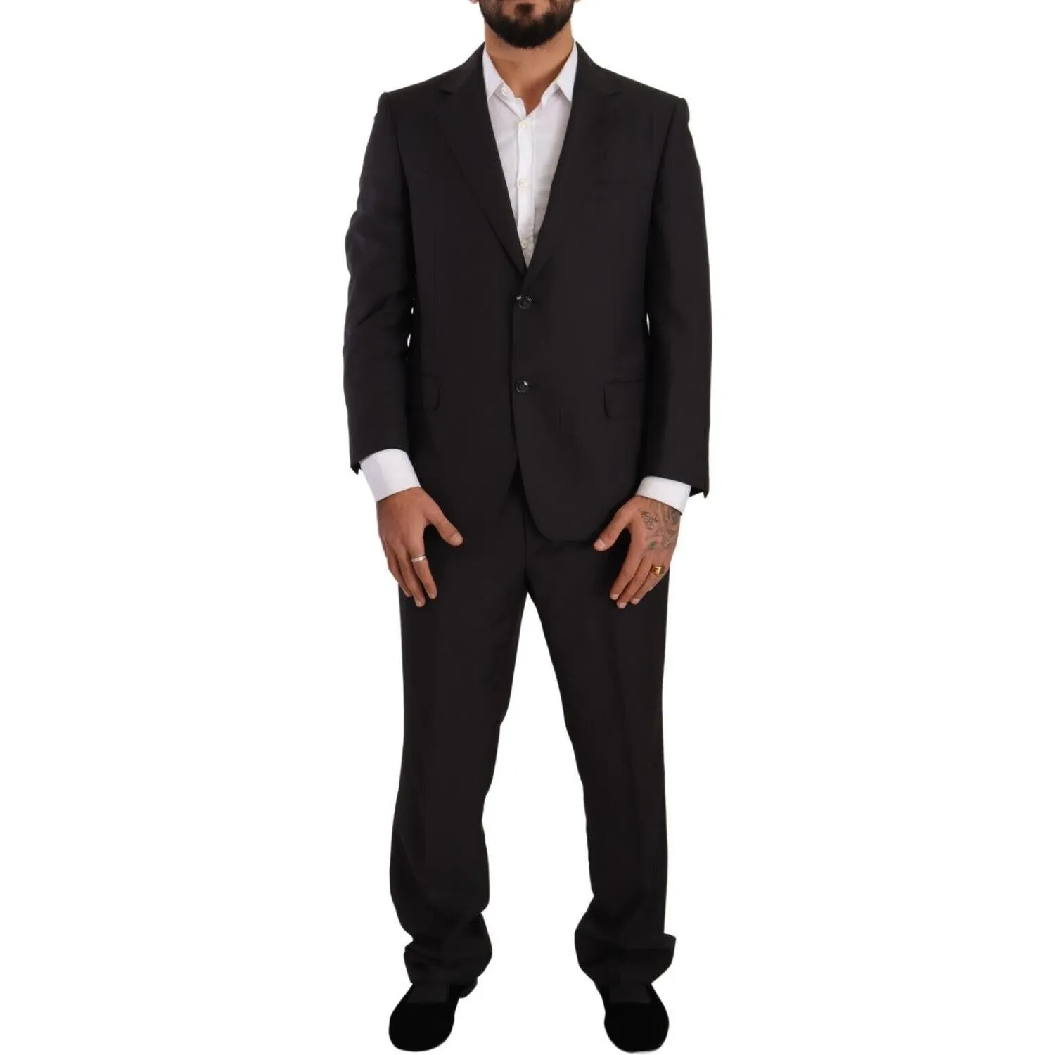 Domenico Tagliente Elegant Dark Grey Two-Piece Suit