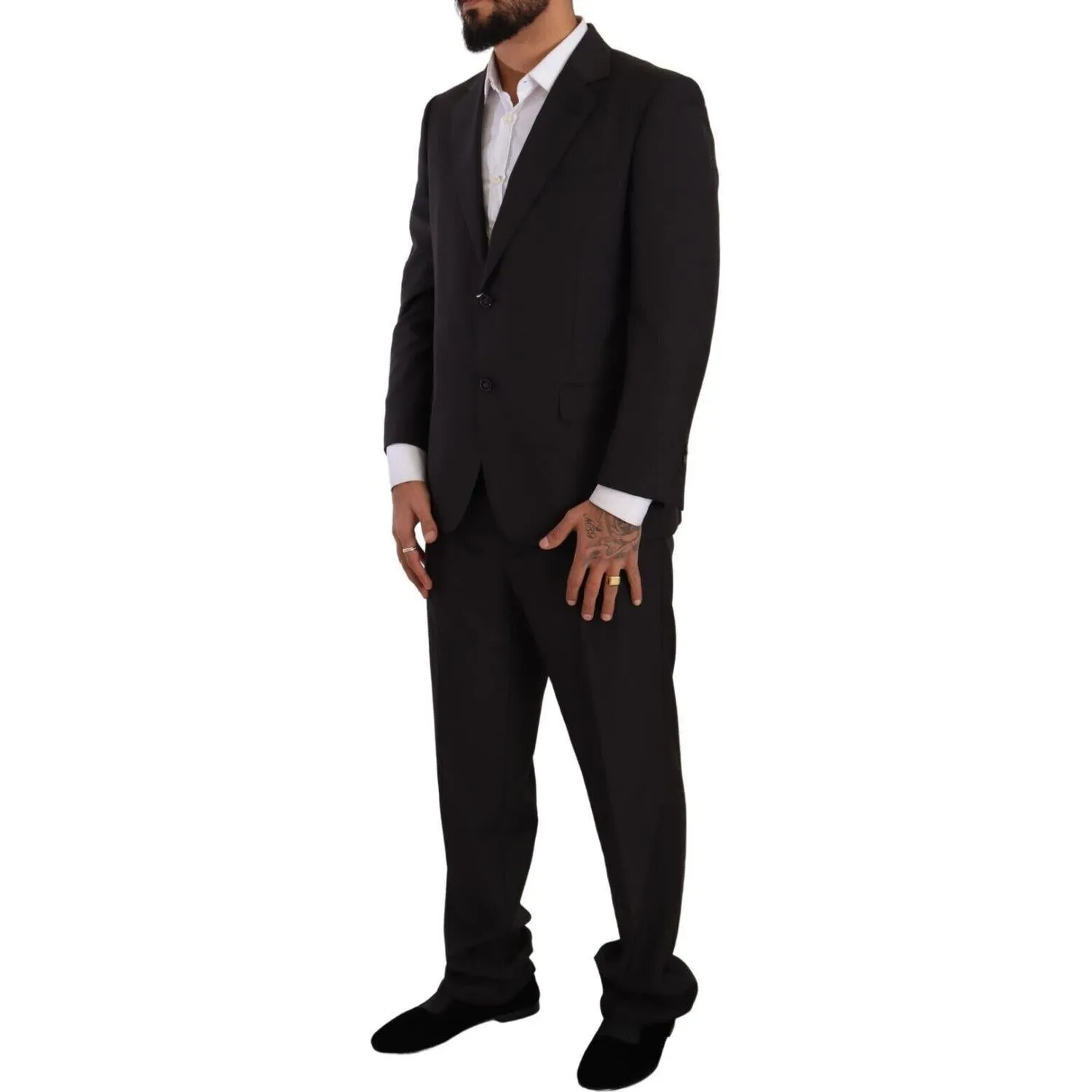 Domenico Tagliente Elegant Dark Grey Two-Piece Suit