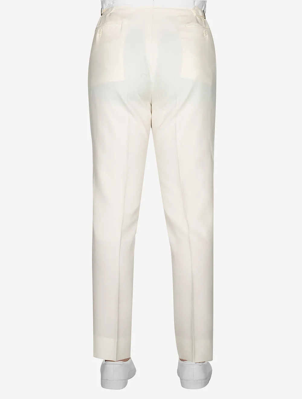 Double Pleat Trousers Cream