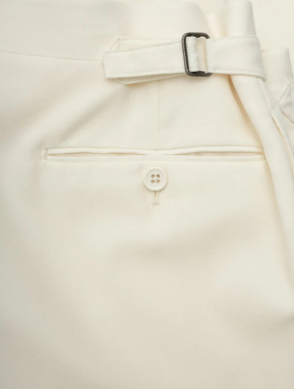 Double Pleat Trousers Cream