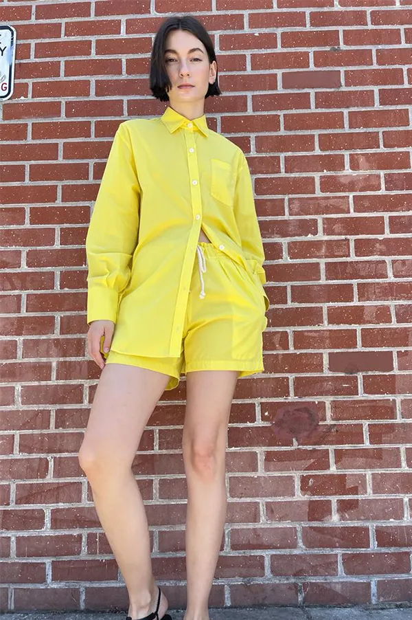 Drawstring Short in Acid Yellow