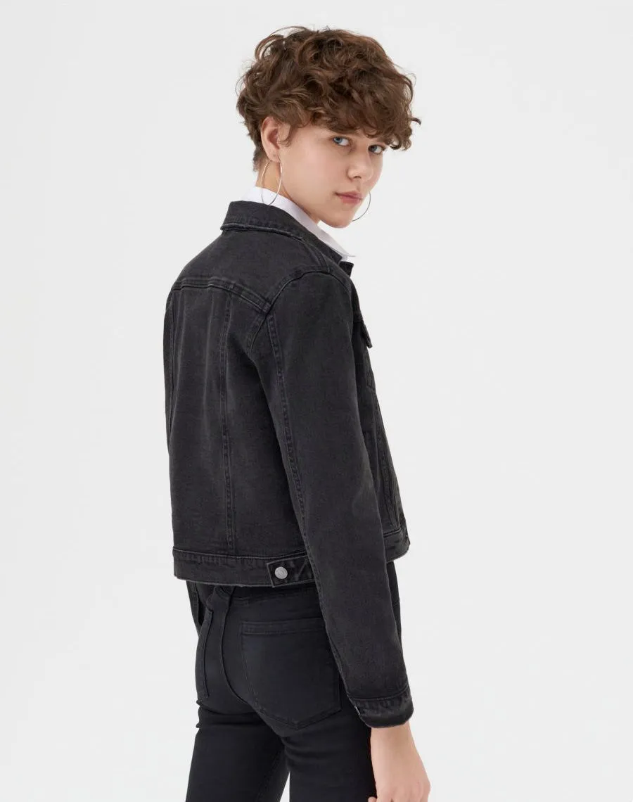 Eco Aware denim jacket with fur detailing