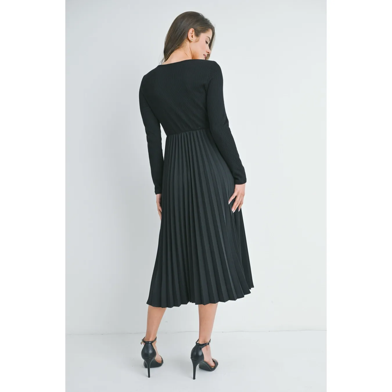 Edwin Pleat Skirt Maternity Midi Dress