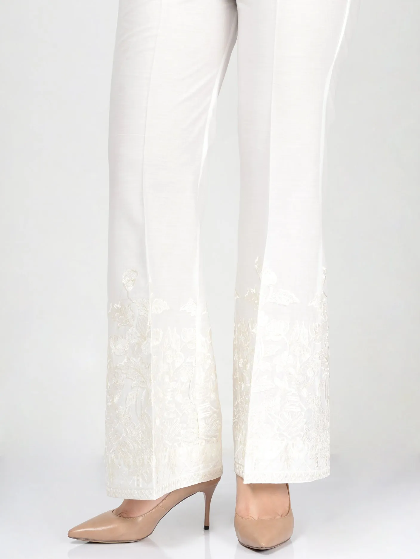 Embroidered Bootcut Pants