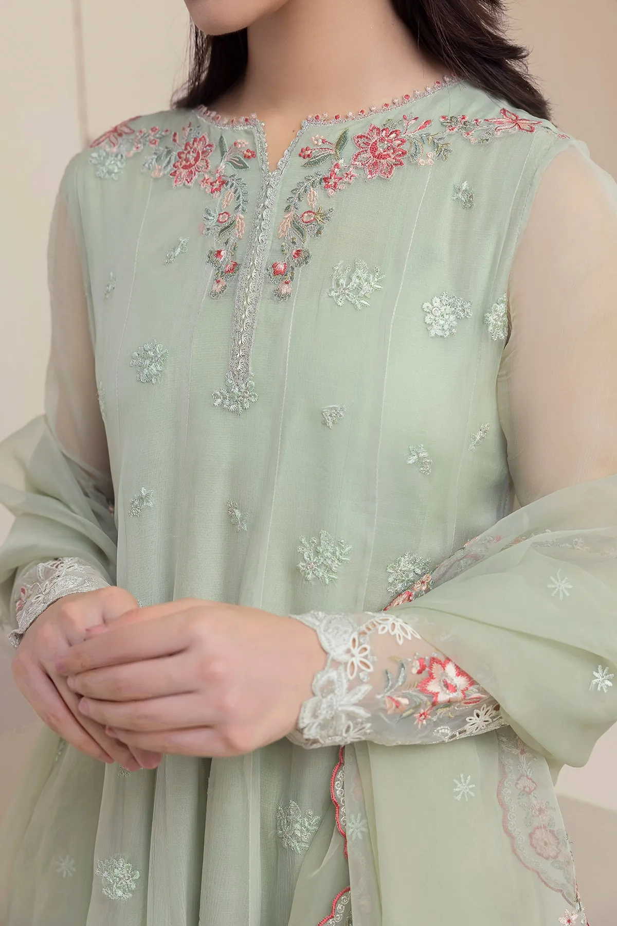 EMBROIDERED CHIFFON UF-418