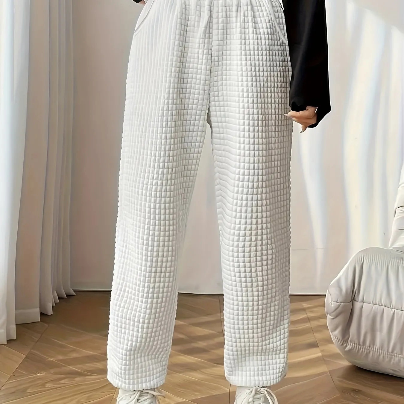 Emma | Casual waffle-knit women's sweatpants