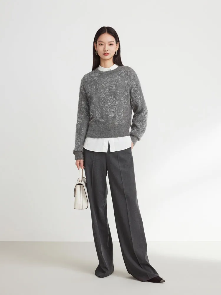 EP YAYING Wool Wide-Leg Pants