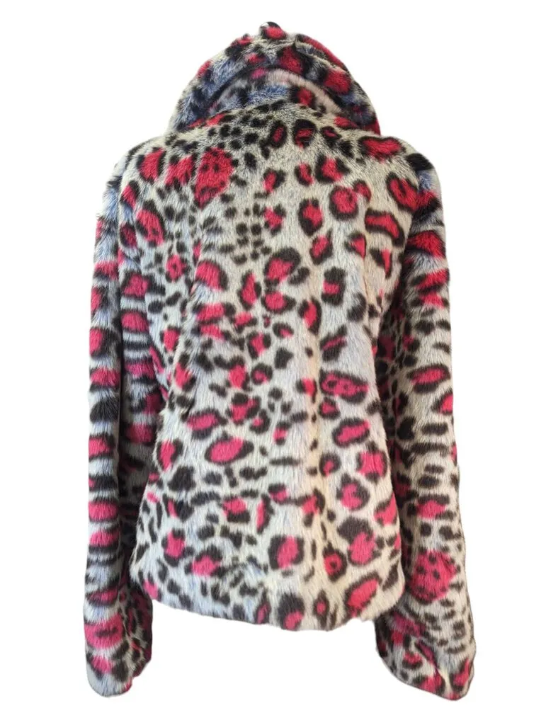 Faux Fur Leopard Coat