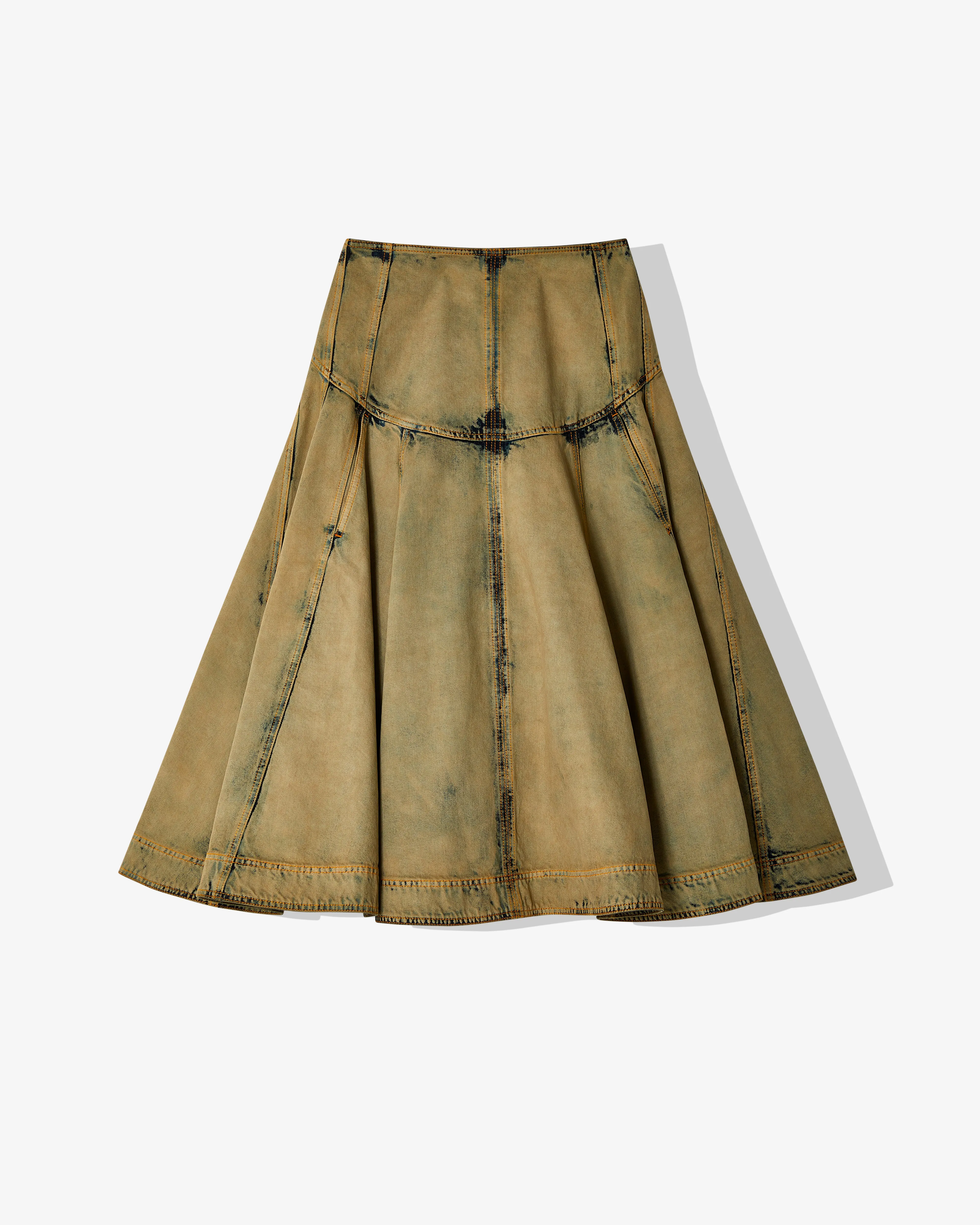 Ferragamo - Women's Flared Denim Skirt - (Beige/Khaki)