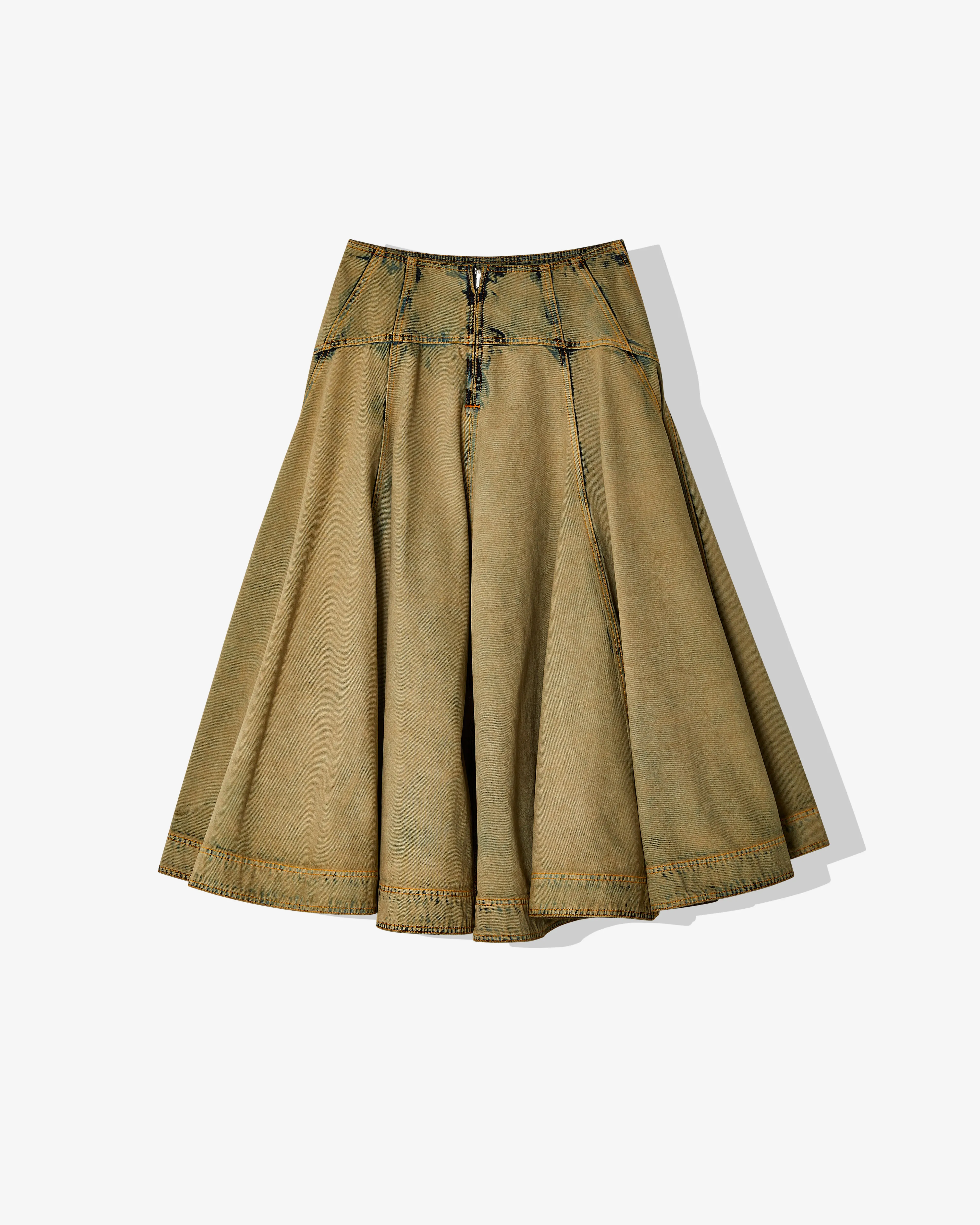 Ferragamo - Women's Flared Denim Skirt - (Beige/Khaki)