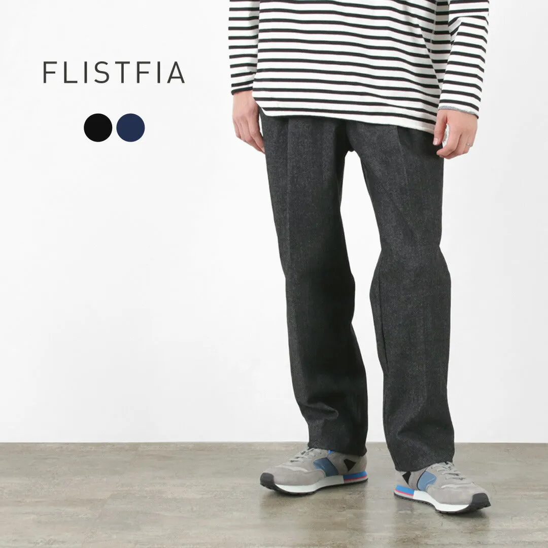 FLISTFIA / Denim Wide Tuck Trousers