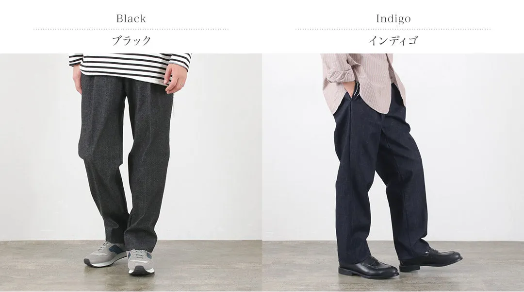 FLISTFIA / Denim Wide Tuck Trousers