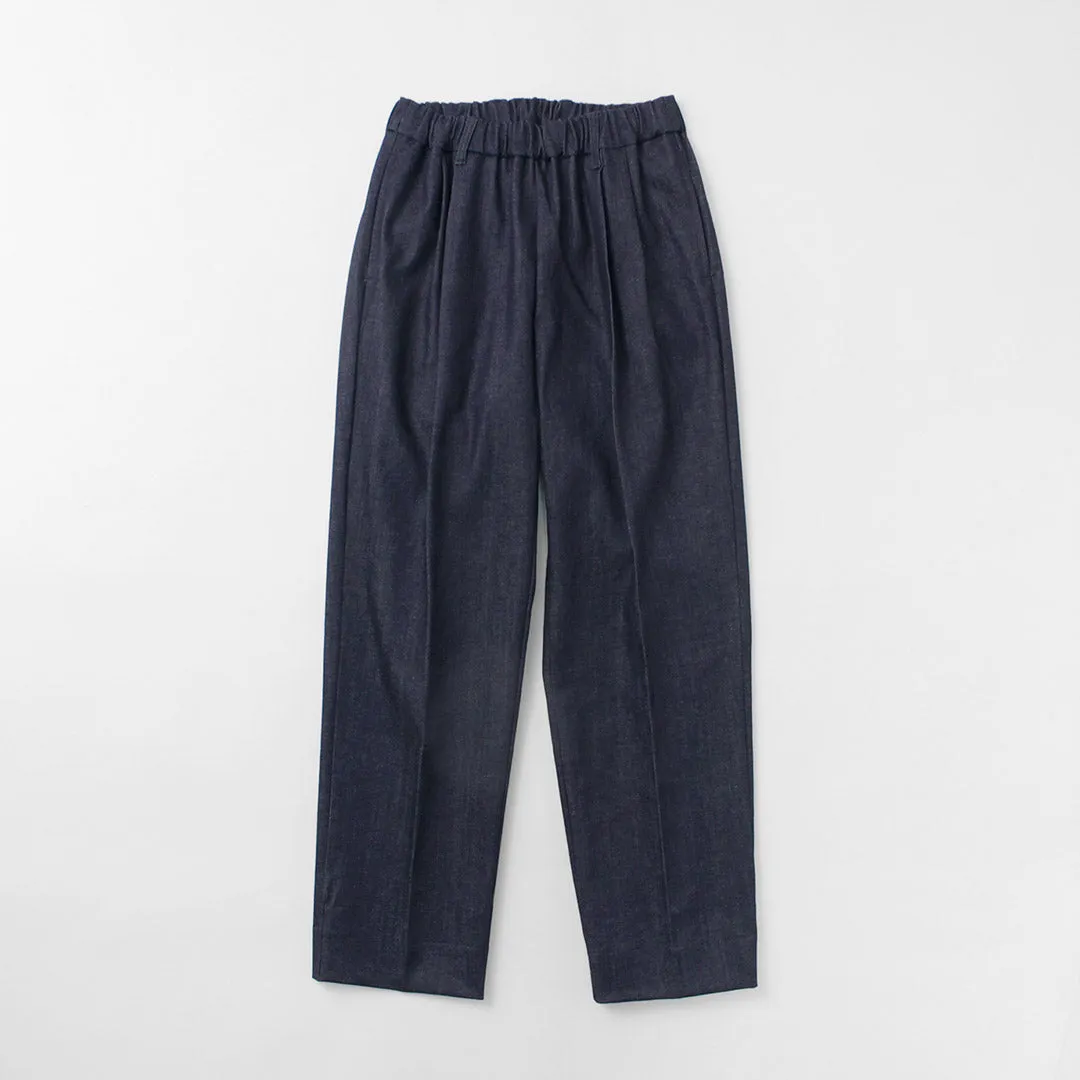 FLISTFIA / Denim Wide Tuck Trousers