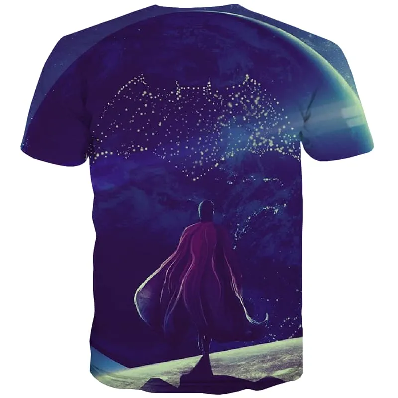 Galaxy T-shirt Men Space Tshirt Printed Universe T-shirts 3d United States T shirts Funny