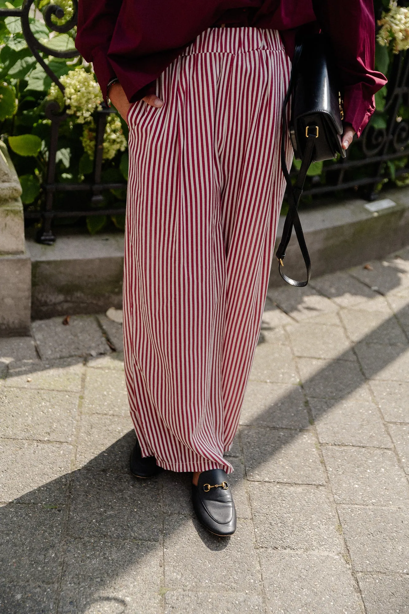 Gemma striped pants bordeaux