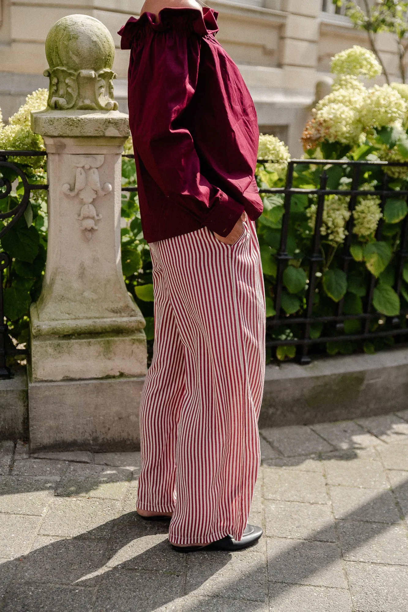 Gemma striped pants bordeaux