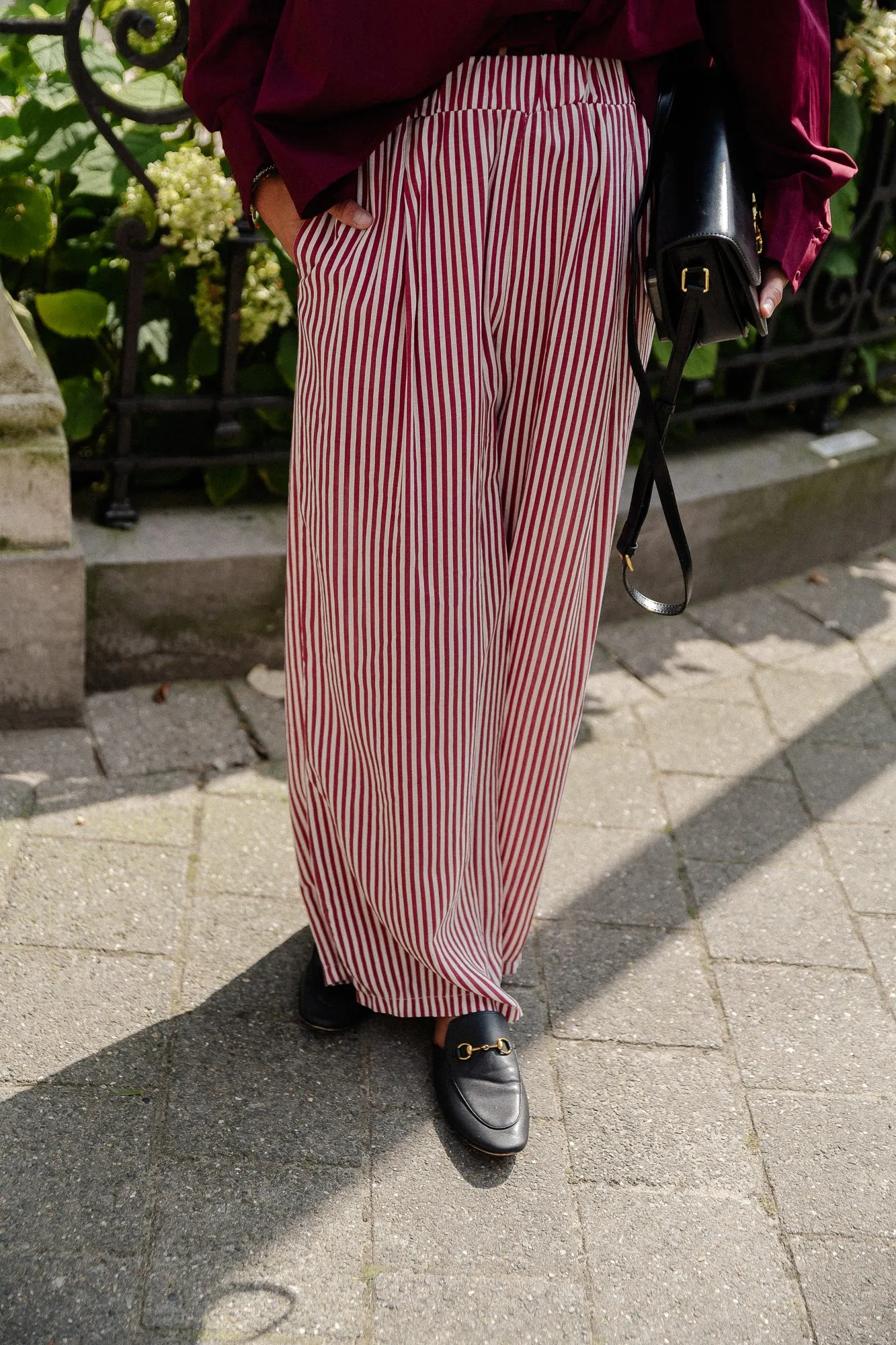 Gemma striped pants bordeaux