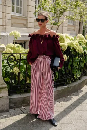 Gemma striped pants bordeaux