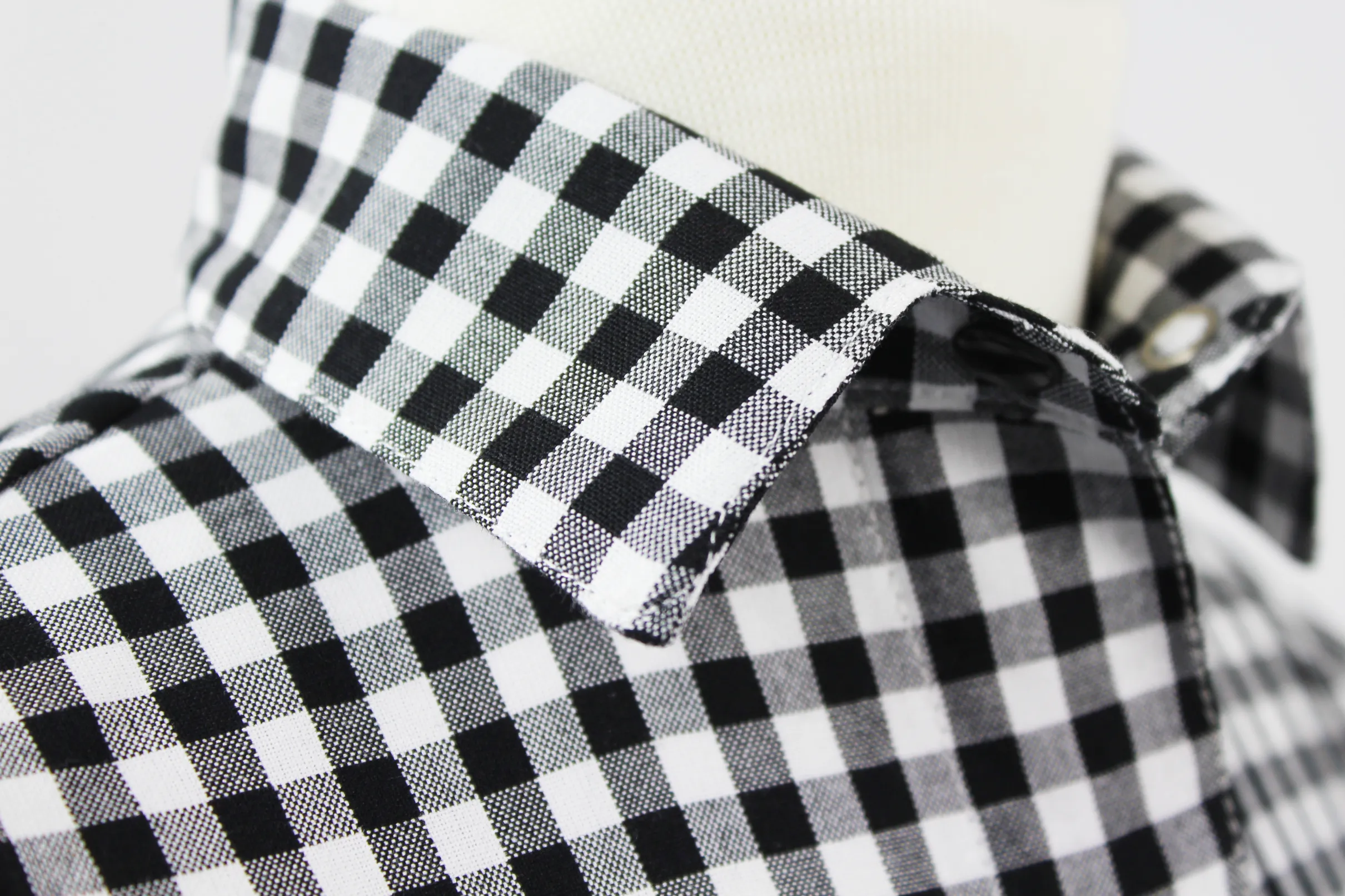 Girl's Black and White Gingham Knot Top