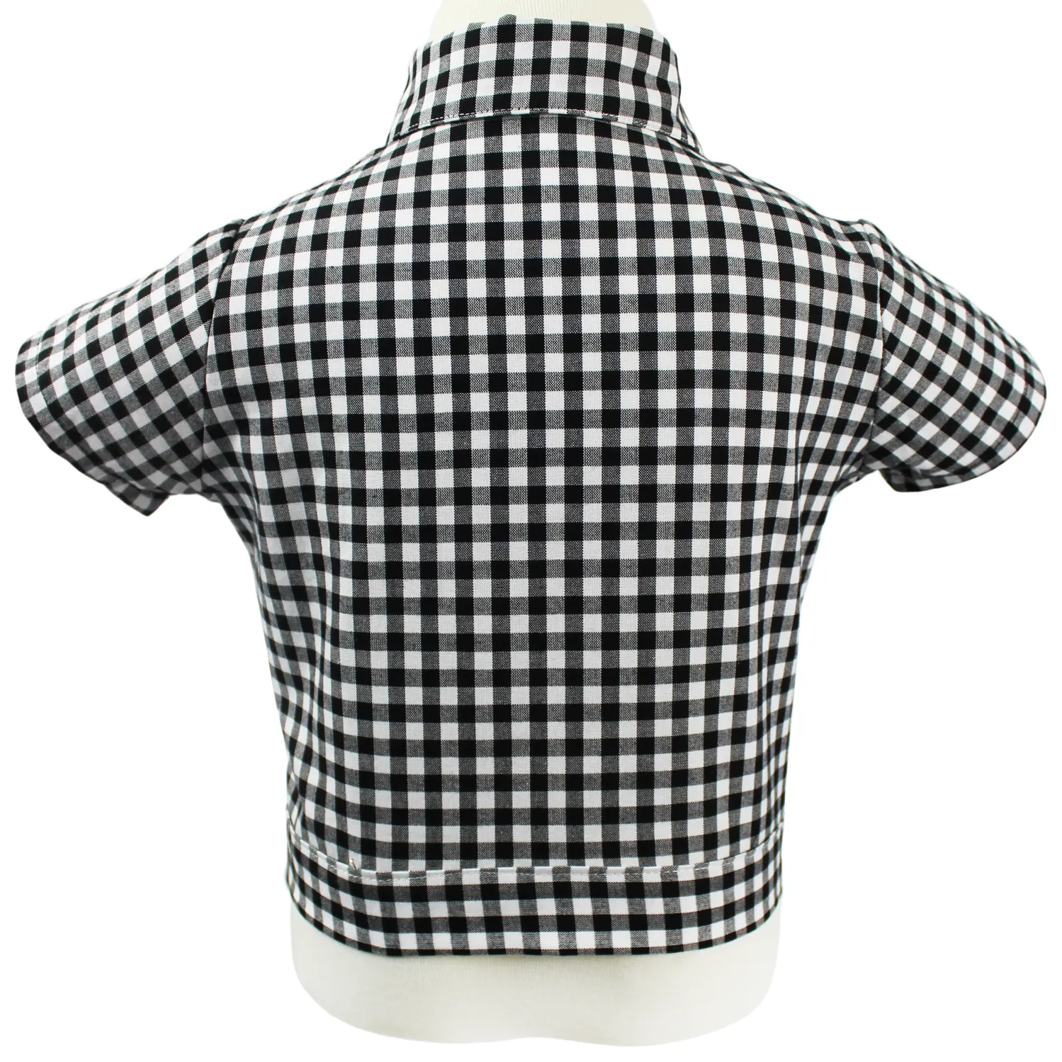 Girl's Black and White Gingham Knot Top