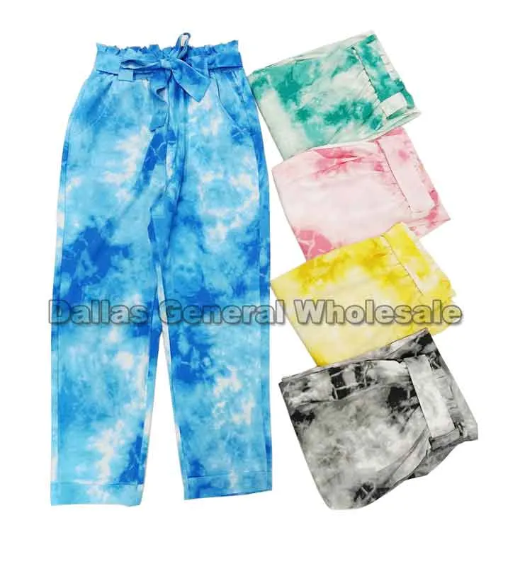 Girls Tye Dye Silky Palazzo Pants Wholesale