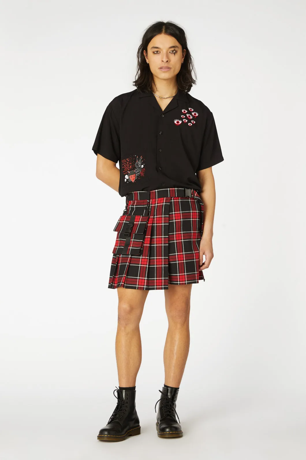 Goth Tartan Clip Skort