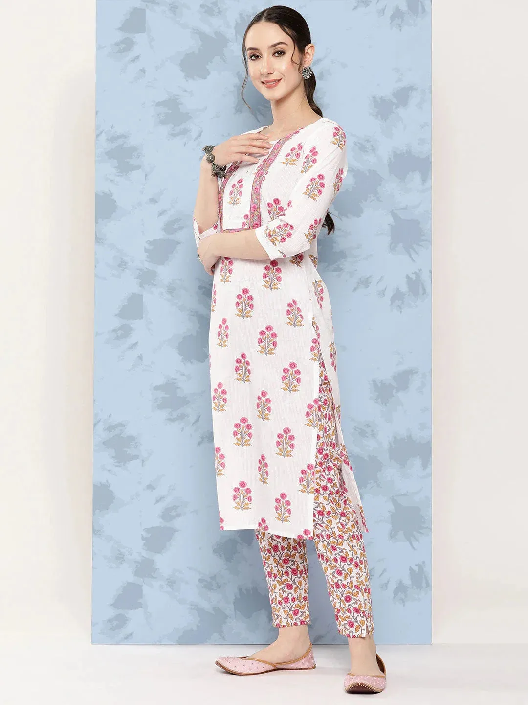 Gotta Patti Cotton Kurta Dupatta Set