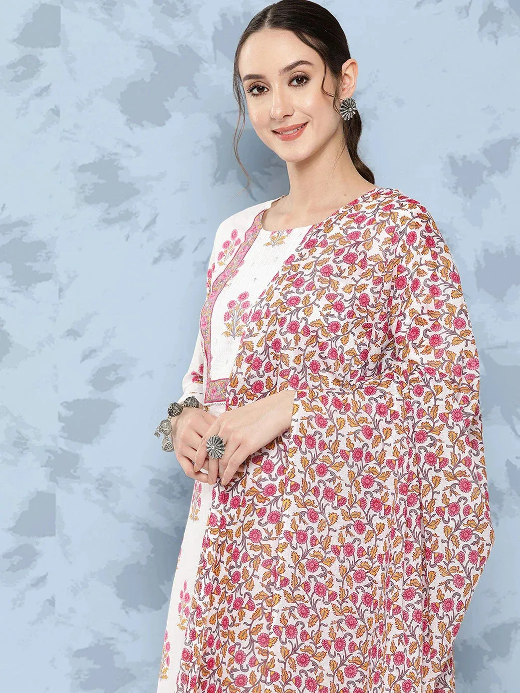 Gotta Patti Cotton Kurta Dupatta Set