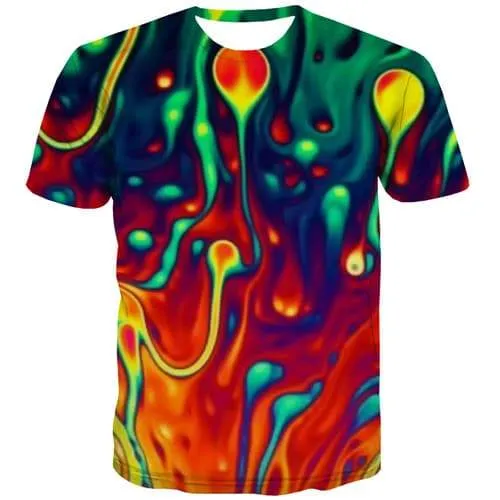 Graffiti T shirts Men Psychedelic T-shirts 3d Abstract T shirts Funny Colorful Tshirts Novelty Gothic T-shirts Graphic