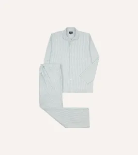 Green Ticking Stripe Cotton Pyjama Set