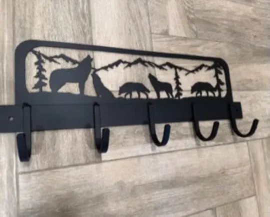 Handmade Wolf Design Coat Rack