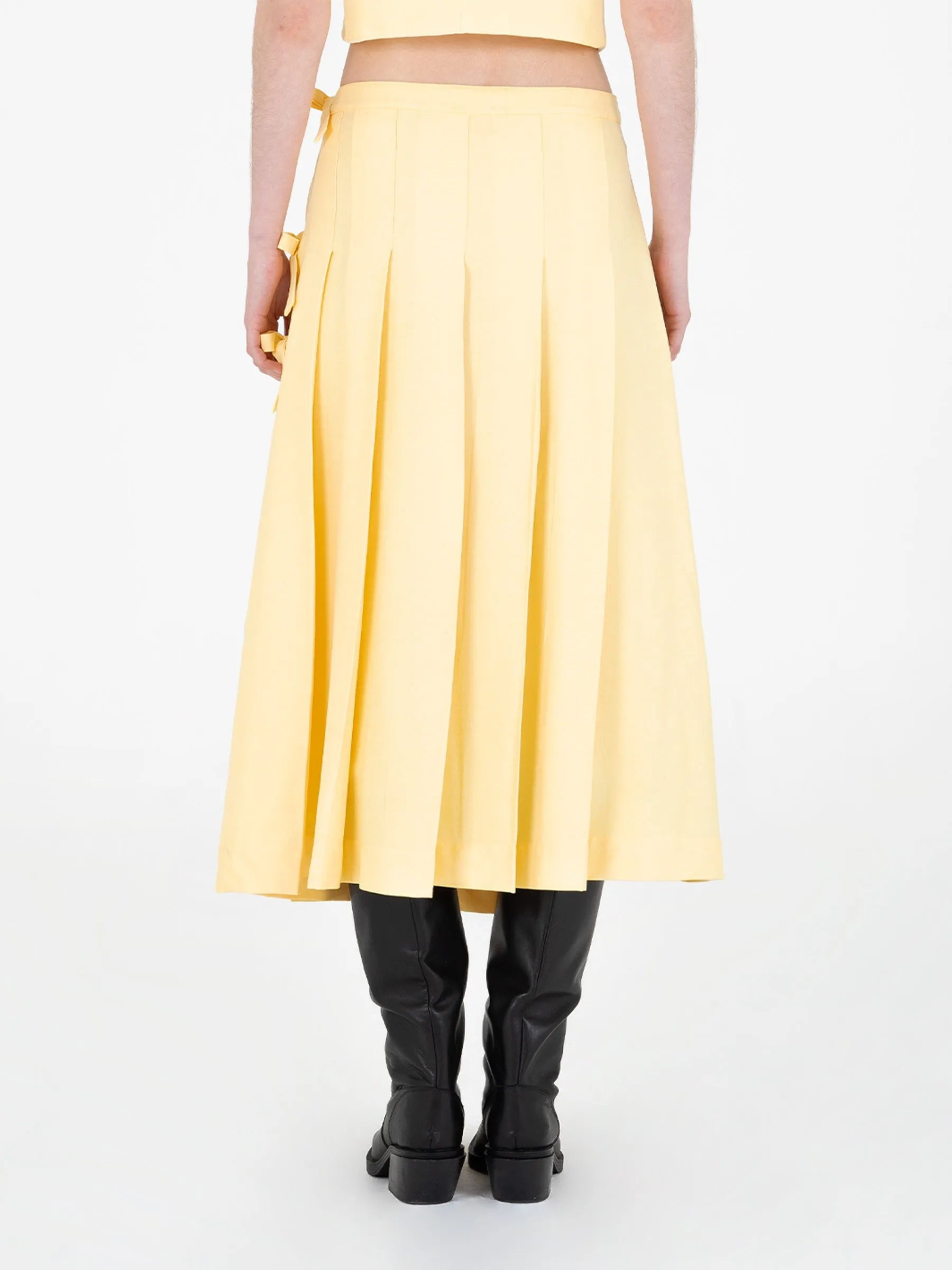 Harlem Yellow Pleated Skirt