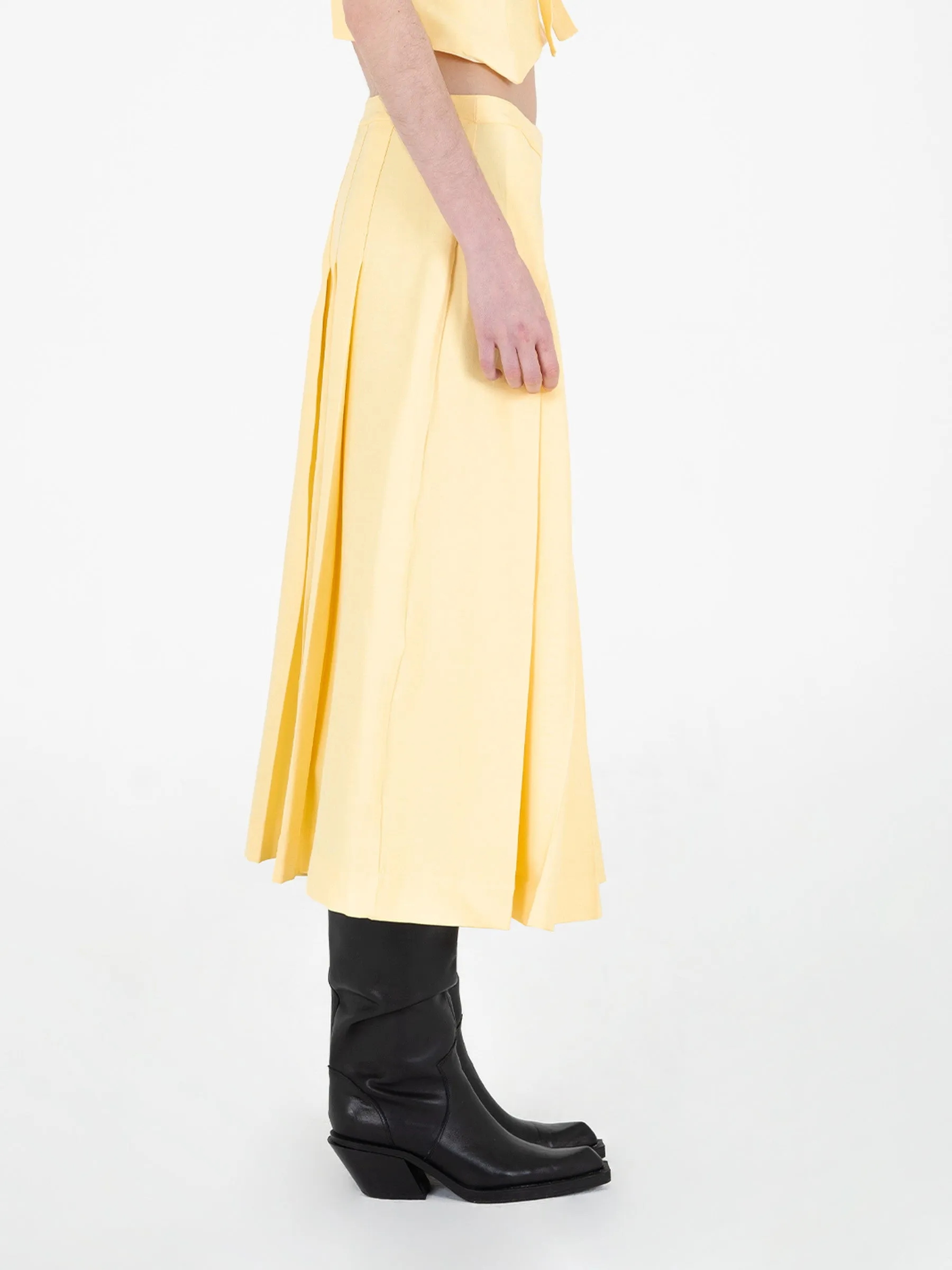 Harlem Yellow Pleated Skirt