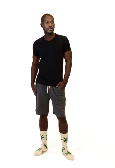 Hemp Shirt - Men's Hemp Short Sleeve Urban V-Neck Top