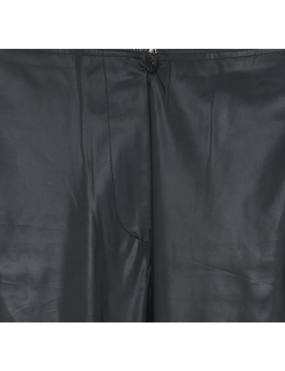 High Waist Black 1990s Silky Trousers - W26 L32