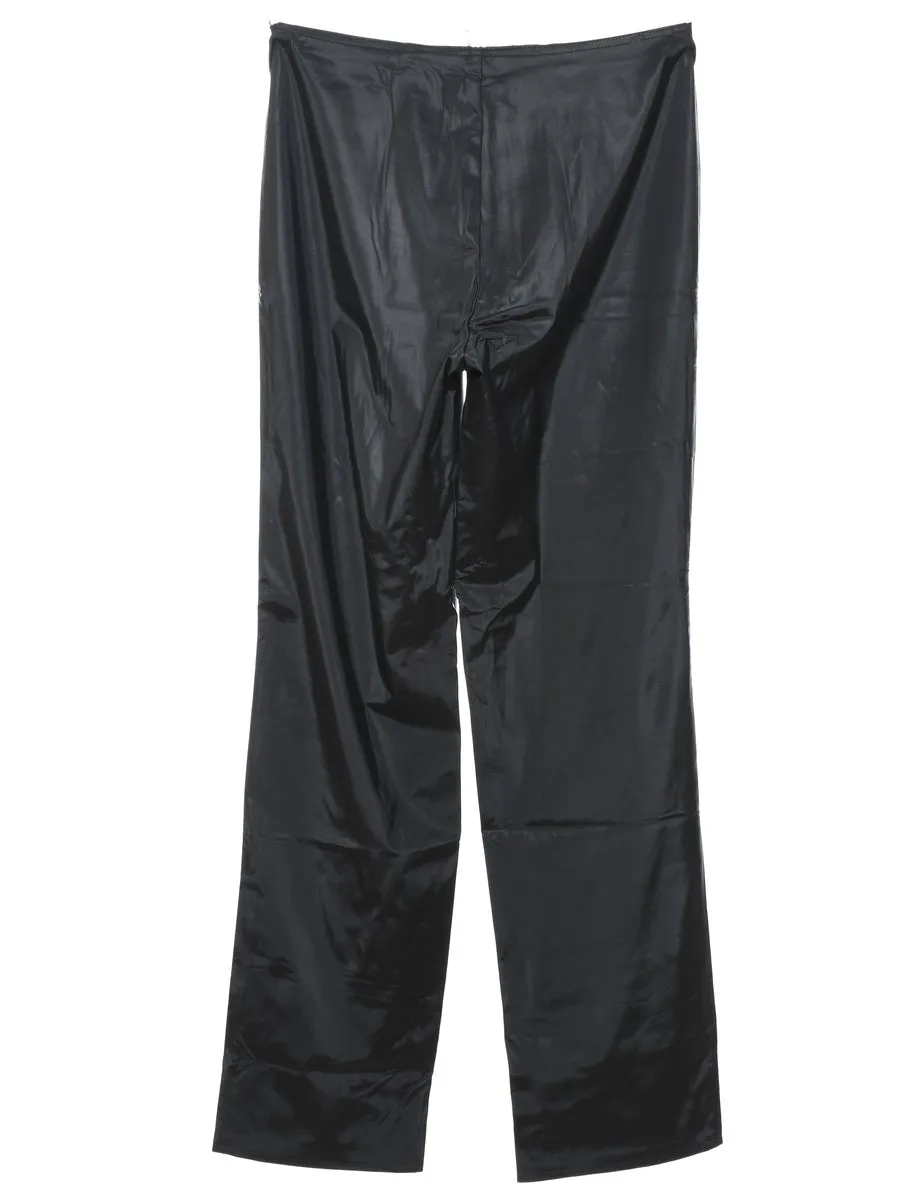 High Waist Black 1990s Silky Trousers - W26 L32