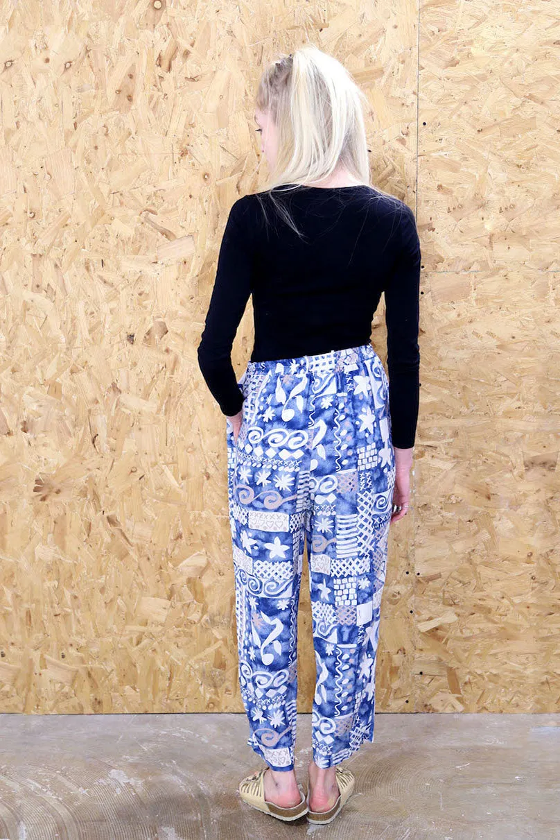 High Waisted 80s Print Trousers