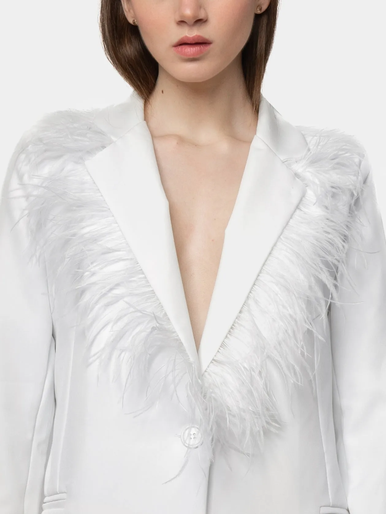 HOLLYWOOD - White Oversized Feather Suit