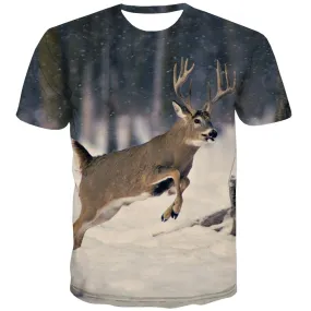 Hunting T shirts Men Jungle Shirt Print Deer Tshirt Anime Shooter T-shirts 3d Camouflage Tshirts Casual