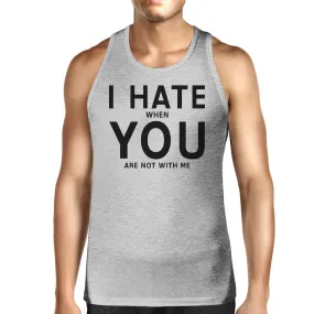 I Hate You Mens Cotton Tank Top Funny Graphic Tanks Cute Typography