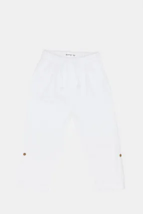 Infant Boys White Linen Trousers